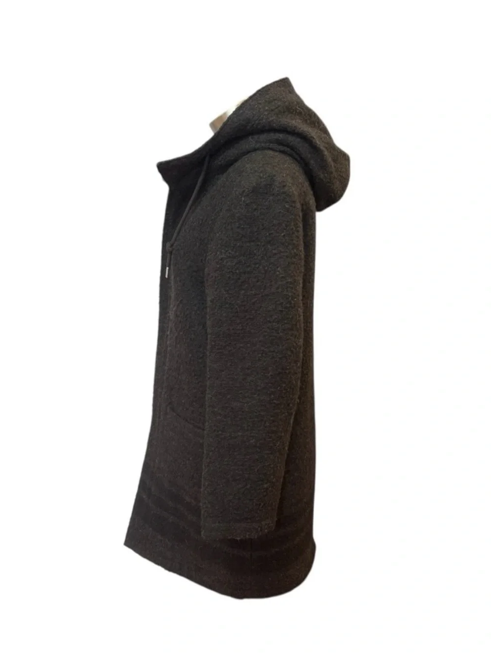 TNA Women's Charcoal Hooded Pea Coat Grey Wool Sherpa Lining Sz. M - Picture 6 of 9
